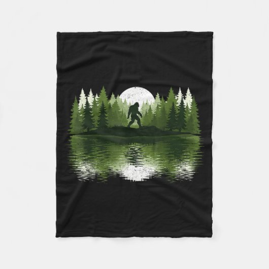 Bigfoot Walking Forest Sasquatch Woods Parks Men W Fleecedecke (Vorderseite)