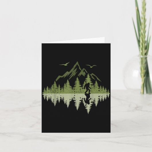 Bigfoot Walking Forest Sasquatch Woods Parks Men W Karte (Vorderseite)