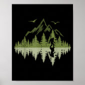 Bigfoot Walking Forest Sasquatch Woods Parks Men W Poster (Vorne)