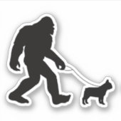 Bigfoot Walking French Bulldog Aufkleber (Vorderseite)
