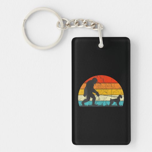 Bigfoot Walking Riesenschnauzer Dog Training Schlüsselanhänger (Vorderseite)