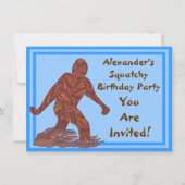 Bigfoot Walking Sasquatch Blue Geburtstagsparty Einladung (Vorderseite)
