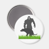 Bigfoot Walking seinen Hund Magnet (Vorderseite/Rückseite)