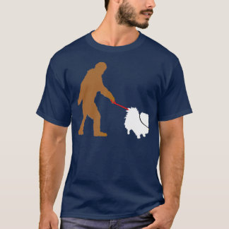 Bigfoot Walking Spitz Dog Sasquatch T-Shirt