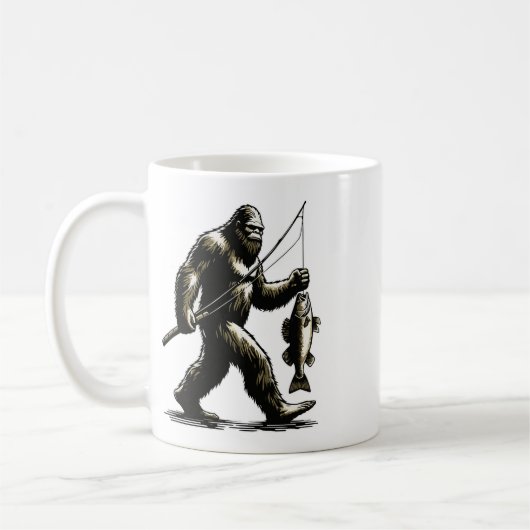 Bigfoot Walleye Hunting Angler Sasquatch Walleye F Kaffeetasse (Links)
