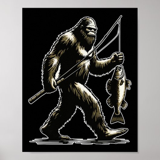 Bigfoot Walleye Jagd Angler Sasquatch Walleye F Poster (Vorne)