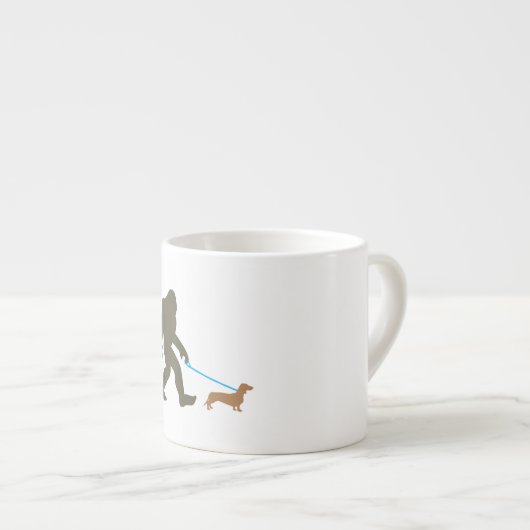 Bigfoot Wandern Dackel Sasquatch Dackel Dog Gesche Espressotasse (Vorderseite Rechts)