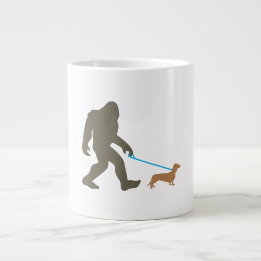 Bigfoot Wandern Dackel Sasquatch Dackel Dog Gesche Jumbo-Tasse (Vorderseite)