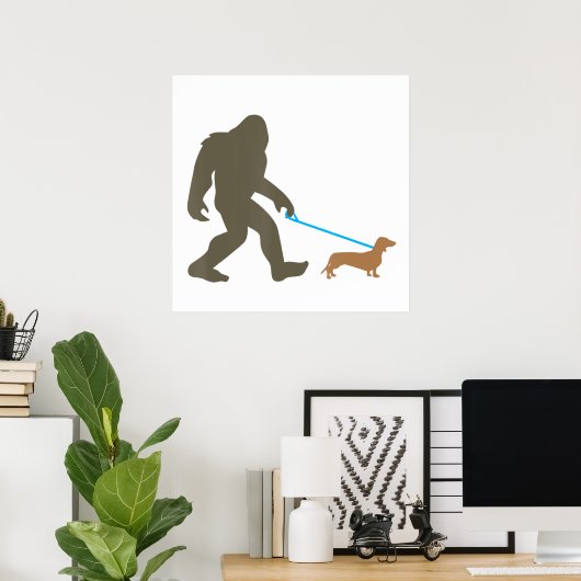Bigfoot Wandern Dackel Sasquatch Dackel Dog Gesche Poster (Heimbüro)