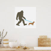 Bigfoot Wandern Dackel Sasquatch Dackel Dog Gesche Poster (Küche)