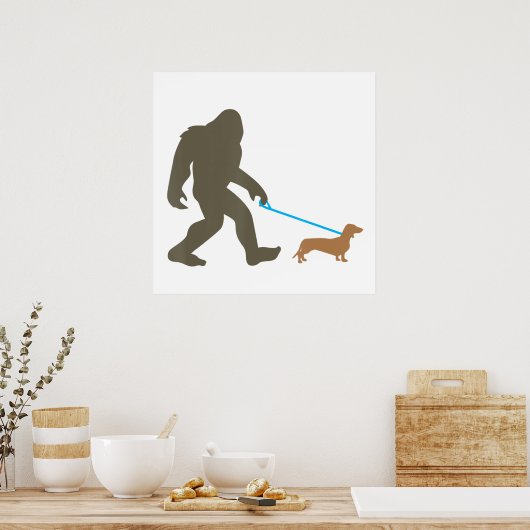 Bigfoot Wandern Dackel Sasquatch Dackel Dog Gesche Poster (Küche)