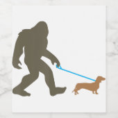 Bigfoot Wandern Dackel Sasquatch Dackel Dog Gesche Weinetikett (Einzelnes Label)