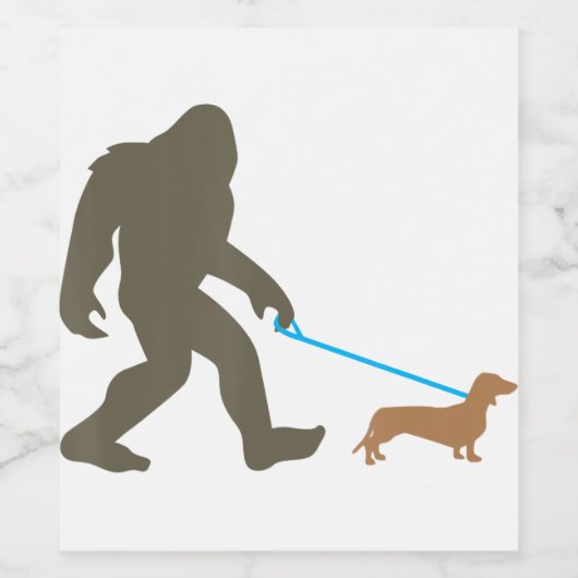 Bigfoot Wandern Dackel Sasquatch Dackel Dog Gesche Weinetikett (Einzelnes Label)