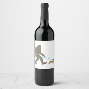 Bigfoot Wandern Dackel Sasquatch Dackel Dog Gesche Weinetikett