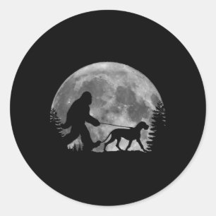 Bigfoot Wandern Ein Hund Funny Great Dane Liebhabe Runder Aufkleber