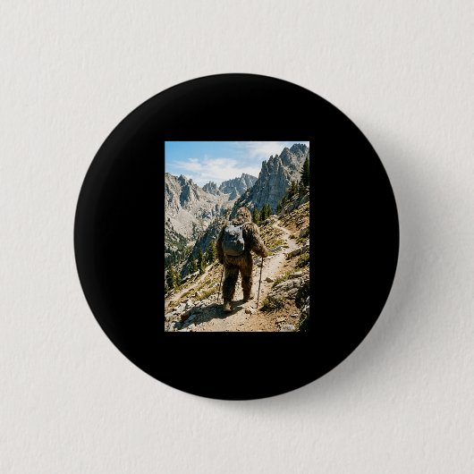 Bigfoot Wandern lustiger Sasquatch Rucksacktour Button (Vorderseite)