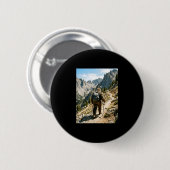 Bigfoot Wandern lustiger Sasquatch Rucksacktour Button (Vorne & Hinten)