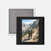 Bigfoot Wandern lustiger Sasquatch Rucksacktour Magnet (Vorderseite/Rückseite)