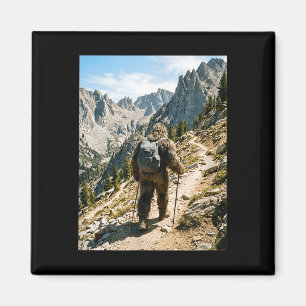 Bigfoot Wandern lustiger Sasquatch Rucksacktour Magnet