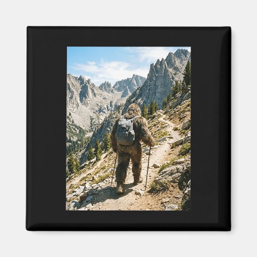 Bigfoot Wandern lustiger Sasquatch Rucksacktour Magnet (Vorne)