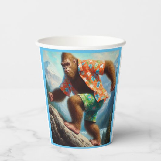 Bigfoot Wandern Pappbecher (Rückseite)