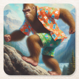 Bigfoot Wandern Rechteckiger Pappuntersetzer