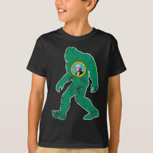 Bigfoot Washington Flag Staat Sasquatch Men Women T-Shirt