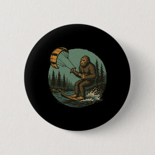 Bigfoot Wasser-Paragliding Vintage Lustig Sasquatc Button