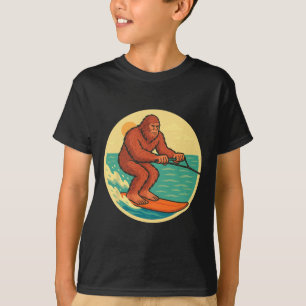 Bigfoot-Wasserski fahren Vintage-Cryptid-Strand-Gr T-Shirt