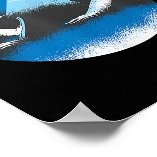 Bigfoot Water Skiing Loch Ness Monster Ufo Sasquat Poster (Ecke)