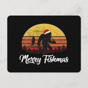 Bigfoot Weihnachten Santa Hut Fröhliche Fishmas Vi Einladung
