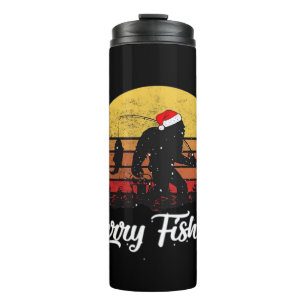 Bigfoot Weihnachten Santa Hut Fröhliche Fishmas Vi Thermosbecher