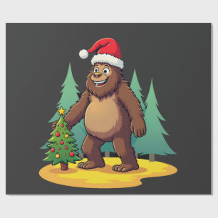 Bigfoot-Weihnachtsbaum-Santa-Hut (2) Geschenkpapier