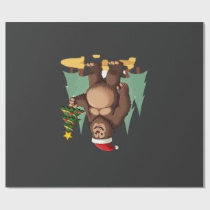 Bigfoot-Weihnachtsbaum-Santa-Hut (3) Geschenkpapier