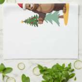 Bigfoot-Weihnachtsbaum-Santa-Hut (4) Geschirrtuch (Gefaltet)
