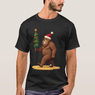 Bigfoot-Weihnachtsbaum-Santa-Mütze (1) T-Shirt
