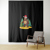 Bigfoot-Weihnachtsbaum-Santa-Mütze (2) Wandteppich (Beispiel)