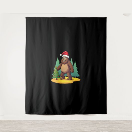 Bigfoot-Weihnachtsbaum-Santa-Mütze (2) Wandteppich (Vorderseite)