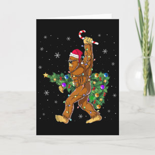 Bigfoot-Weihnachtsbaumlichter Sasquatch-Liebhaber  Karte