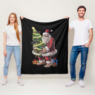 Bigfoot-Weihnachtsbaumlichter Weihnachten Sasquatc Fleecedecke