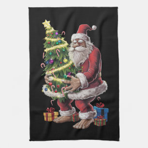 Bigfoot-Weihnachtsbaumlichter Weihnachten Sasquatc Geschirrtuch