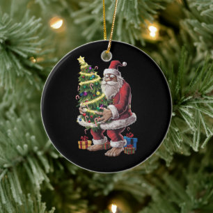 Bigfoot-Weihnachtsbaumlichter Xmas Sasquatch-Fan Keramik Ornament