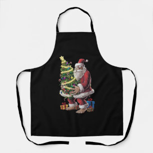 Bigfoot-Weihnachtsbaumlichter Xmas Sasquatch-Fan Schürze