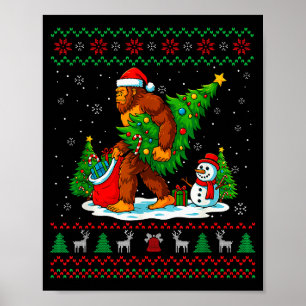Bigfoot Weihnachtsmann hässlicher Weihnachtsbaum l Poster