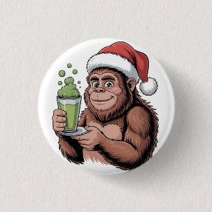 Bigfoot Weihnachtsmann Lustiger Sasquatch hält Mat Button