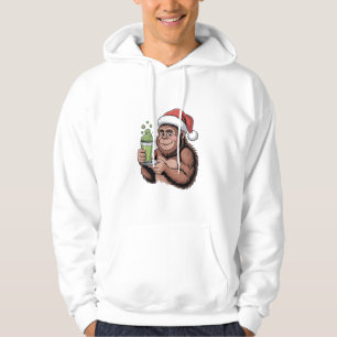 Bigfoot Weihnachtsmann Lustiger Sasquatch hält Mat Hoodie