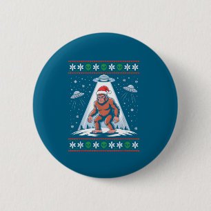 Bigfoot Weihnachtsmann Ufo Alien Lustiger Hässlich Button