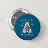 Bigfoot Weihnachtsmann Ufo Alien Lustiger Hässlich Button (Vorne & Hinten)