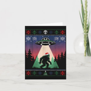 Bigfoot Weihnachtsmann Ufo Alien Lustiger Hässlich Karte