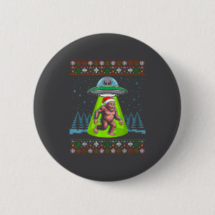 Bigfoot Weihnachtsmann Ufo Sasquatch Lustiger Häss Button